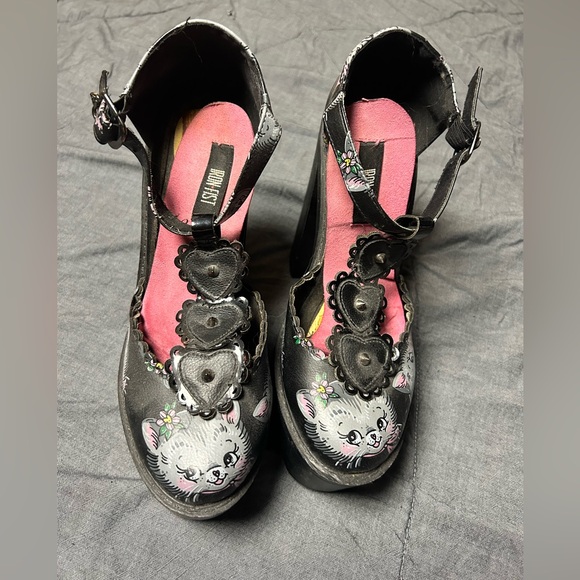 Iron Fist Pink and Black Heels - Picture 2 of 8